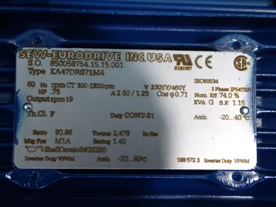 USED SEW EURODRIVE KA47DRS71M4