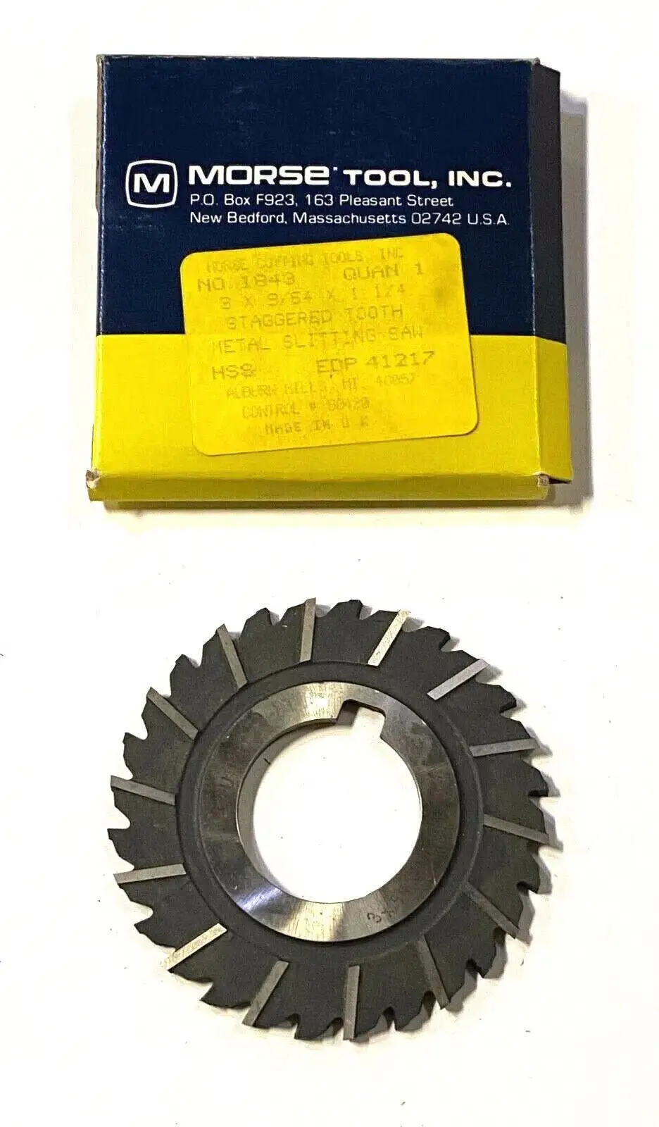 Morse 3" x 9/64" x 1-1/4" Metal Slitting Saw HSS Staggered Tooth 41217