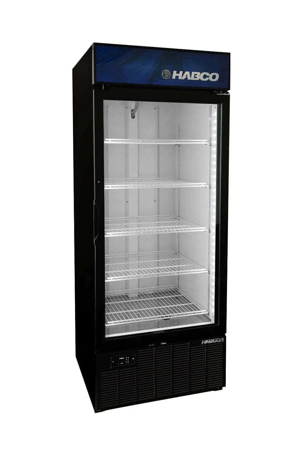 181-0010 Habco SF28HCBXM Glass Swing Self-Contained Freezer Merchandiser
