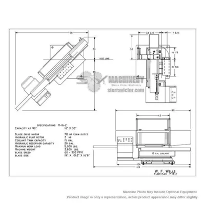 WF WELLS M-16-2 Horizontal Bandsaws Semi Auto | Sierra Victor Industries (2)