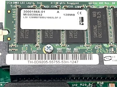 TH-0D9205-55755 | Dell  Dual Channel SCSI Raid Contoller w/ 30001865-01 128MB Cache - Open box