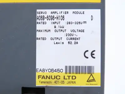 Fanuc A06B-6096-H106 Servo Amplifier Module 230V 9.1 kw Series D