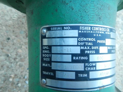 Fisher 3/4" 600 Rating, WCB Steel Butt Weld Control Valve