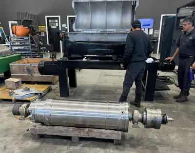Sharples P3400 (14 x 48) tricanter centrifuge, 316SS.
