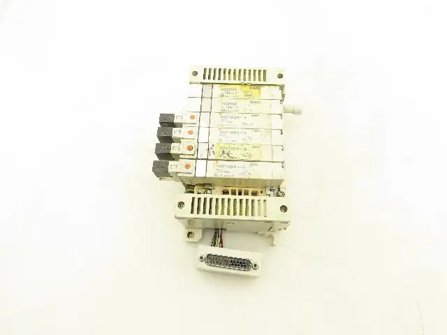 SMC VQ2100N-5 Pneumatic 7-Station Manifold 5/2 Solenoid Valves 24VDC