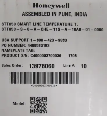 NEW HONEYWELL STT850 TEMPERATURE TRANSMITTER STT850-S-0-A-CHE-11S-A-10A0-01-0000