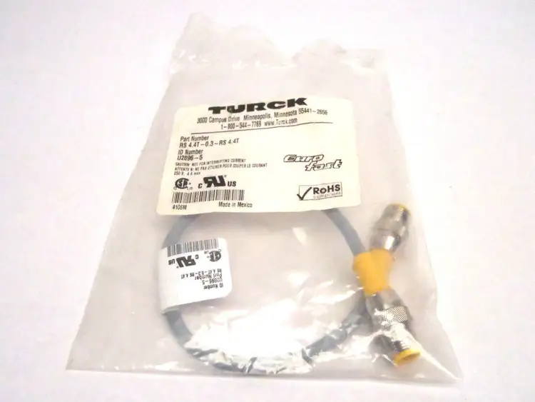 New | in-Stock Turck Eurofast Cable U2096-5 Connector Accessories Michigan US | Maverick Industrial Sales #1396895