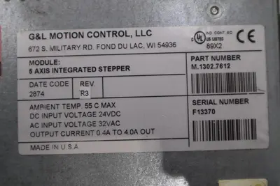 G & L MOTION CONTROL M.1302.7612 5-Axis Integrated Stepper 32Vac STOCK 6015