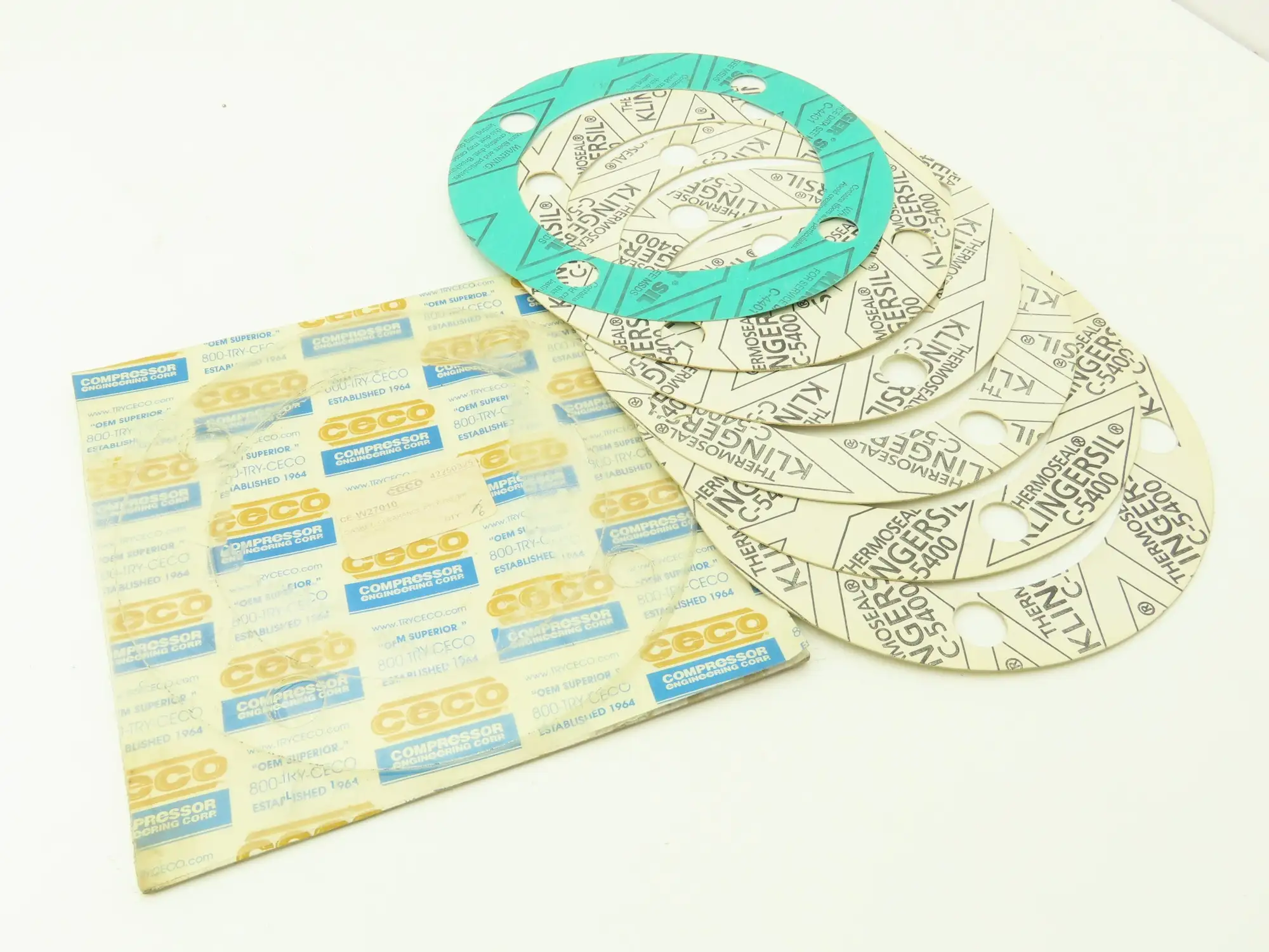 CECO CE-W27010 Compressor Cover Gasket 8-3/8"OD x 5-3/4"ID 4-3/4" Holes Lot of 6