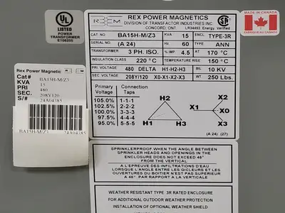 NEW REX POWER MAGNETICS BA15H-M/Z3