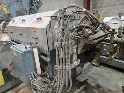 12" Single Screw Crown/CDL Dump Extruder, Model RPU2E400, 10:1 L/D Ratio