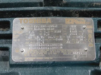 Toshiba Y752XDSB41A-P Motor 7.5 HP 5.5kW 3500 RPM 4500 Max. RPM 460V 1.15 SF Used