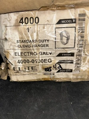 (42) Elite 4000-0100EG Size 1 Inch, Standard Duty Clevis Hanger, Fast Shipping
