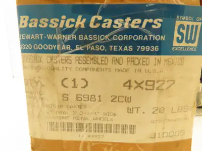 Bassick S-698 Heavy Duty V-Groove 6"x2.75"Steel Caster Wheel 6.75"x5"Fixed Plate