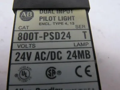 A-B Allen Bradley 800T-PSD24 Ser. T 18mm Pilot Light Blue 24V