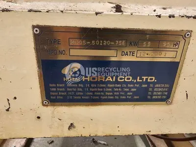 USED HORAI 75HP GRANULATOR