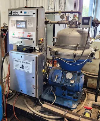 Alfa-Laval BRPX 313 XGD-75-60 oil concentrator skid, 316SS.