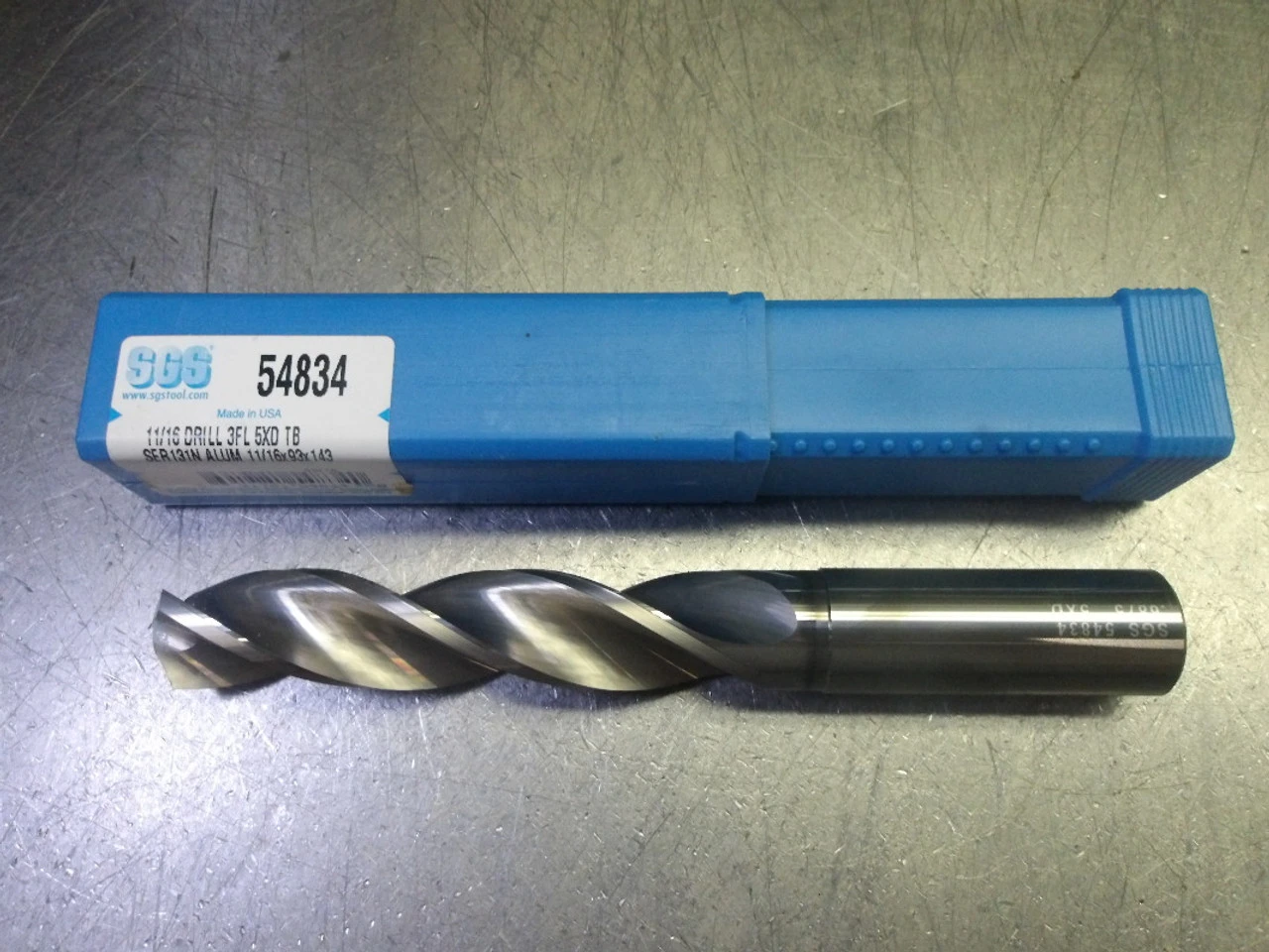 SGS 11/16" 3 Flute Carbide Aluminum Drill 18mm Shank 54834 (LOC3573B)