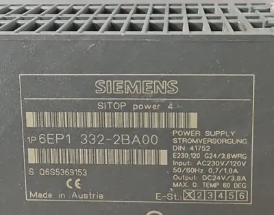 Siemens 6EP1 332-2BA00 SITOP Power 4 Power Supply loc4B12