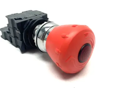 USED ALLEN-BRADLEY ILLUMINATED 22MM EMERGENCY TWIST-TO-RELEASE PUSHBUTTON ASSEMBLY