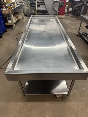 USED 2016 LESLIE FISHER ENGINEERING INC. STAINLESS STEEL CHILLER TABLE