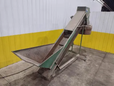 96" CP MFG MODEL #GC-100 "GLASSHOPPER" PORTABLE INCLINED CONVEYOR & GLASS CRUSHER: YOBRO #24416