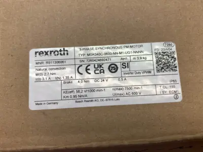 New | in-Stock BOSCH REXROTH SYNCHRYONOUS SERVO MOTOR 3-PHASE Servo Motors | Maverick Industrial Sales #1111432