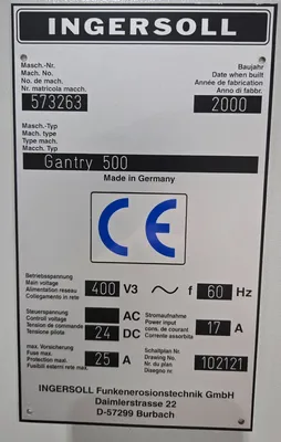 USED 2000 INGERSOLL GANTRY 500
