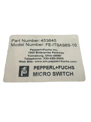 NEW PEPPERL+FUCHS FE-ITSAS6S-10 PHOTOELECTRIC SENSOR 453645 FEITSAS6S10