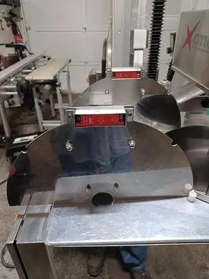 Citus jacketed mixing kettle and Alum-a-lift lifting cart