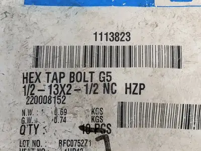 New | in-Stock FASTENAL HEX TAP BOLT 1/2"-13X2-1/2" SAE J429 GRADE 5 Bolts | Maverick Industrial Sales #1114230