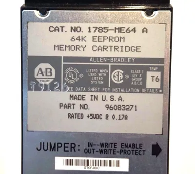 USED ALLEN BRADLEY 1785-ME64 MEMORY CARTRIDGE SER.A 1785ME64