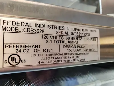 Used Federal Used Federal Industries ERR3628 36" Counter Top Refrigerated Merchandiser Cooler Display Refrigerators Illinois US | Falcon Restaurant Supply #1376776