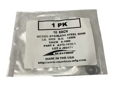 New | in-Stock SEASTROM STAINLESS STEEL SHIM 6MM ID 12MM OD .1MM THICK PKG OF 10 Hardware Washers Michigan US | Maverick Industrial Sales #1122611