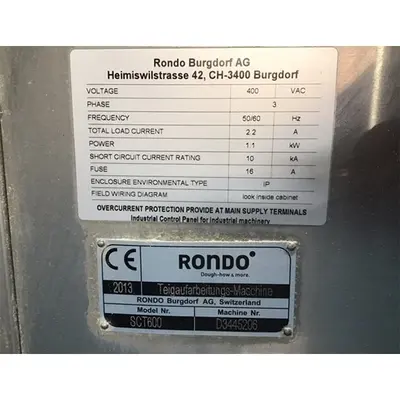 Used Rondo _UNKNOWN_ Dough Sheeters & Presses Pennsylvania US | ISCA #1299702