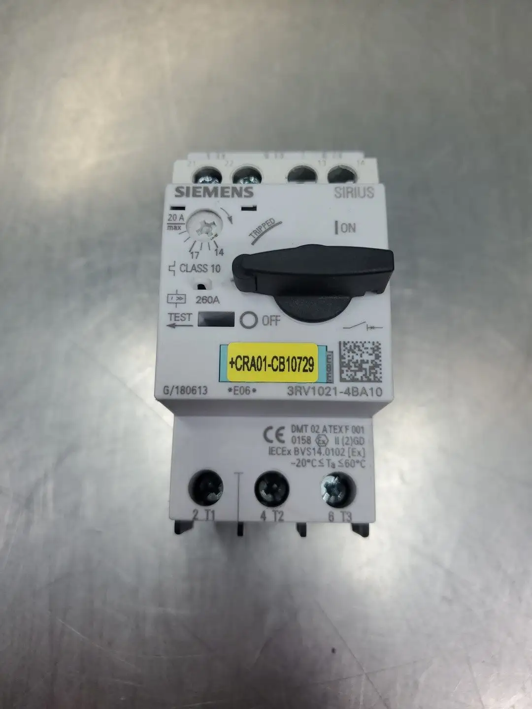 Used Siemens 3RV1021-4BA10 Motor Starter Protector Breaker, 20A Circuit Breakers South Carolina US | Palmetto Automation #1150697