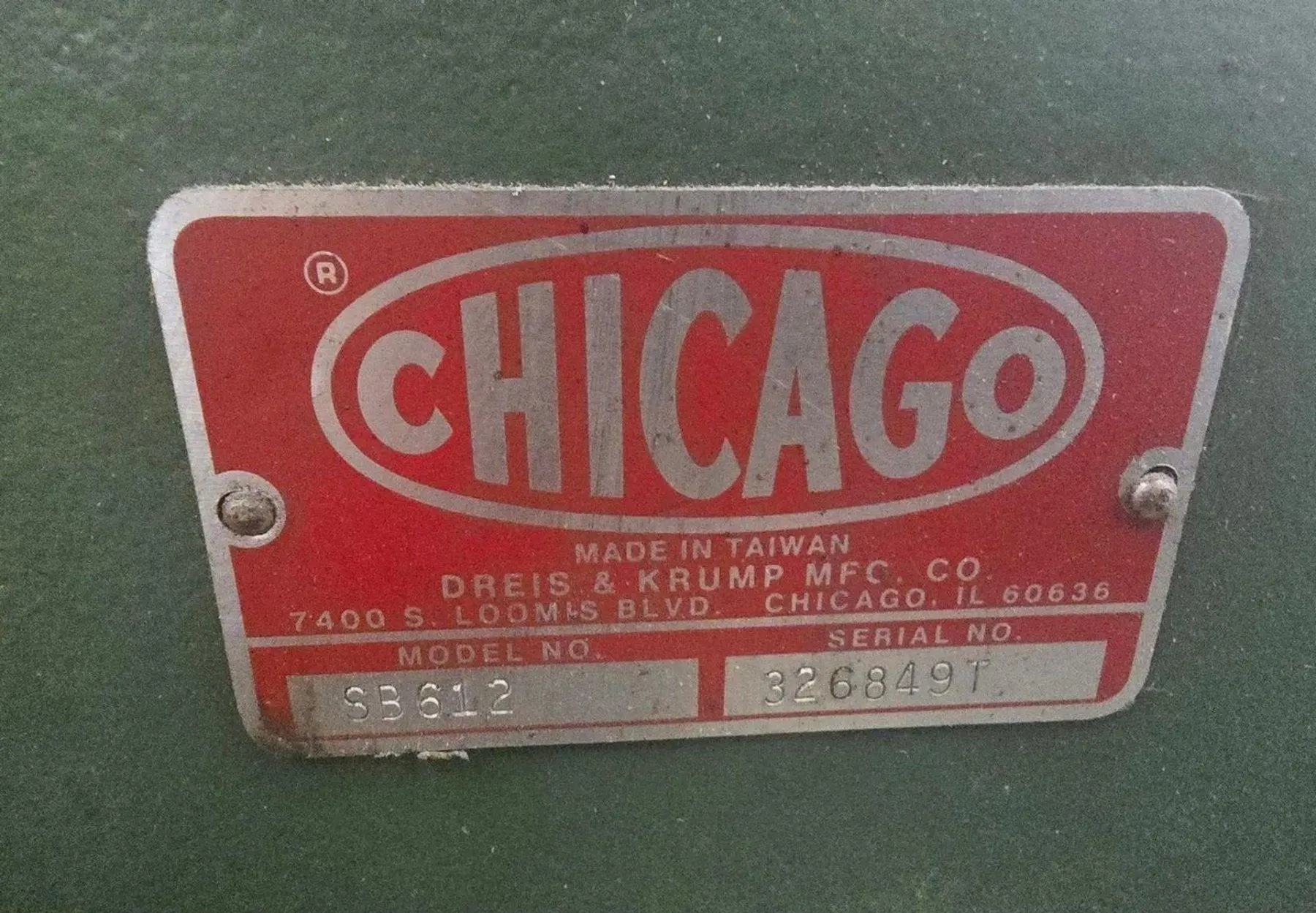USED CHICAGO DREIS & KRUMP SB612