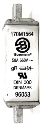 USED LOT OF 5 BUSSMANN 170M1564 FUSE 50A 660V
