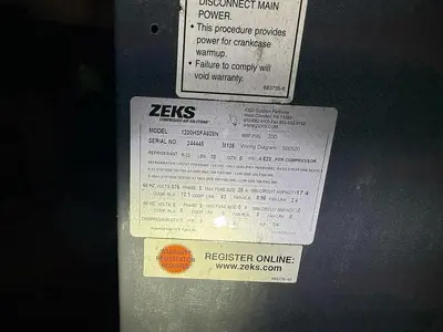 ZEKS 1200HSFA608N Refrigerated Air Dryer 1200 SCFM 575VAC 3PH