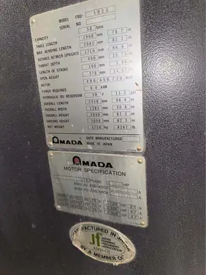 Used AMADA FBD-5020 Press Brakes Illinois US | Asset Exchange Corporation #1421804