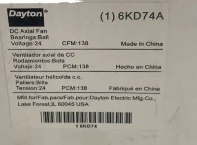 NEW DAYTON 6KD74A AC AXIAL FAN VOLTAGE 24