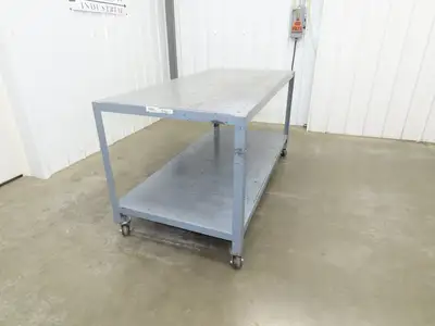 Mobile Machine Table 12 Gauge Steel Top Base Table Work Bench 72x34x36"