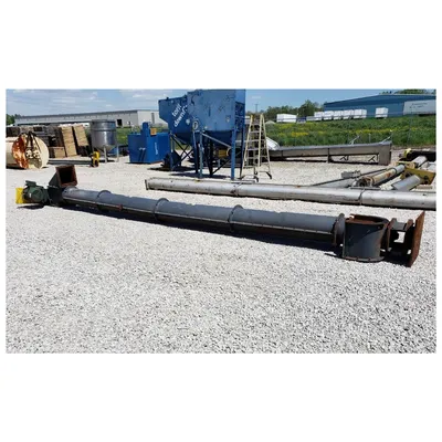 Used 12" dia. x 21'-6" DH Long Vertical Carbon Steel Screw Auger Conveyor