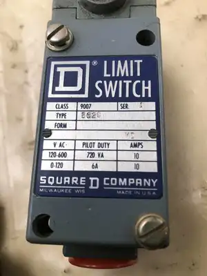 Square D B62C Series A Limit Switch Class 9007 120-600VAC 0-120VAC 10A