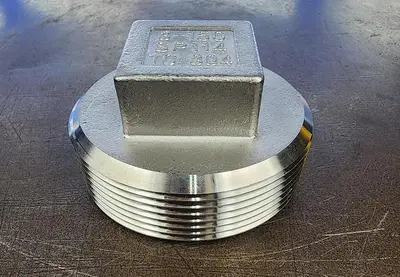 Stainless Steel Threaded 3-150 SP114 TC-304 Square Head Plug  / 3-150SP114TC-304