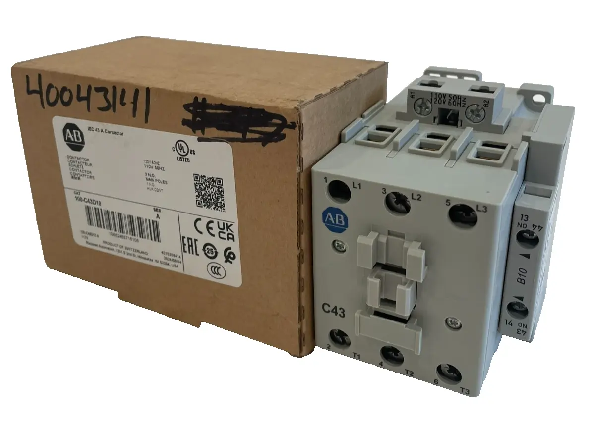 ALLEN BRADLEY 100-C43D10 CONTACTOR SER. A 100C43D10 NEW, SURPLUS