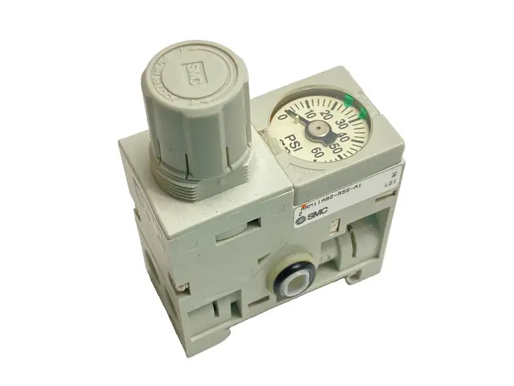 Used SMC Compact Manifold Pressure Regulator Block 1/4" Air Pressure Regulators Michigan US | Maverick Industrial Sales #1392391