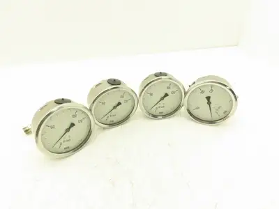 Wika Pressure Gauge Oil Filled 120LB/Inch 60 Bar 1/2"NPT Lot Of 4