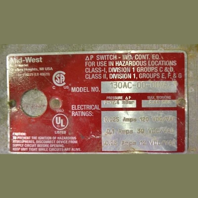 Mid-West 130AC-00-0 Meter Gauge