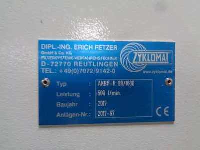 30 GPM ZYKLOMAT MODEL #AKBF-R CONTINUOUS FILTER COOLANT SYSTEM, WITH DRAG-OUT & TURBO-HKS CENTRIFUGE SEPERATOR: YOBRO #24734